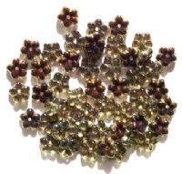 50 3x9mm Light Topaz Zarite Flower Spacer Beads